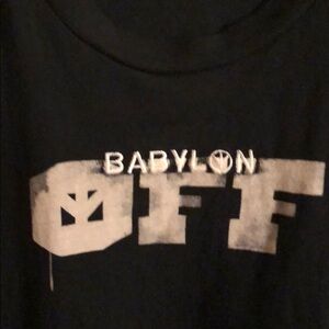 Babylon LA  x Off-White Mens “I Quit” T-shirt Size Large Black